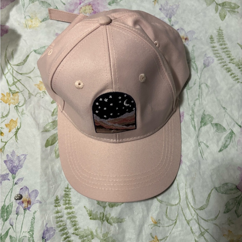 Pink Baseball Cap with Night Sky Patch